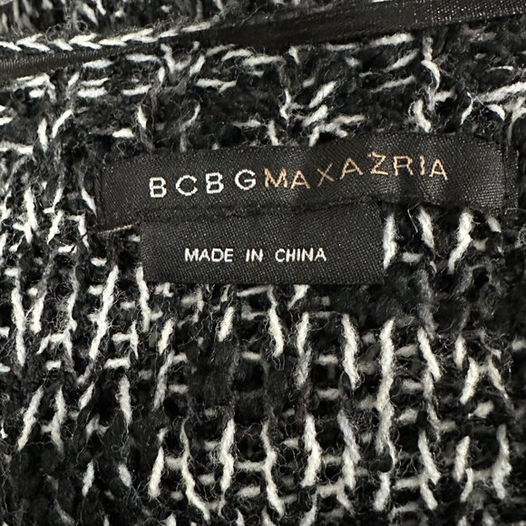 BCBGMAXAZRIA black variegated long sleeve cardigan pockets FLAW NO SIZE maybe 1X - Picture 5 of 8